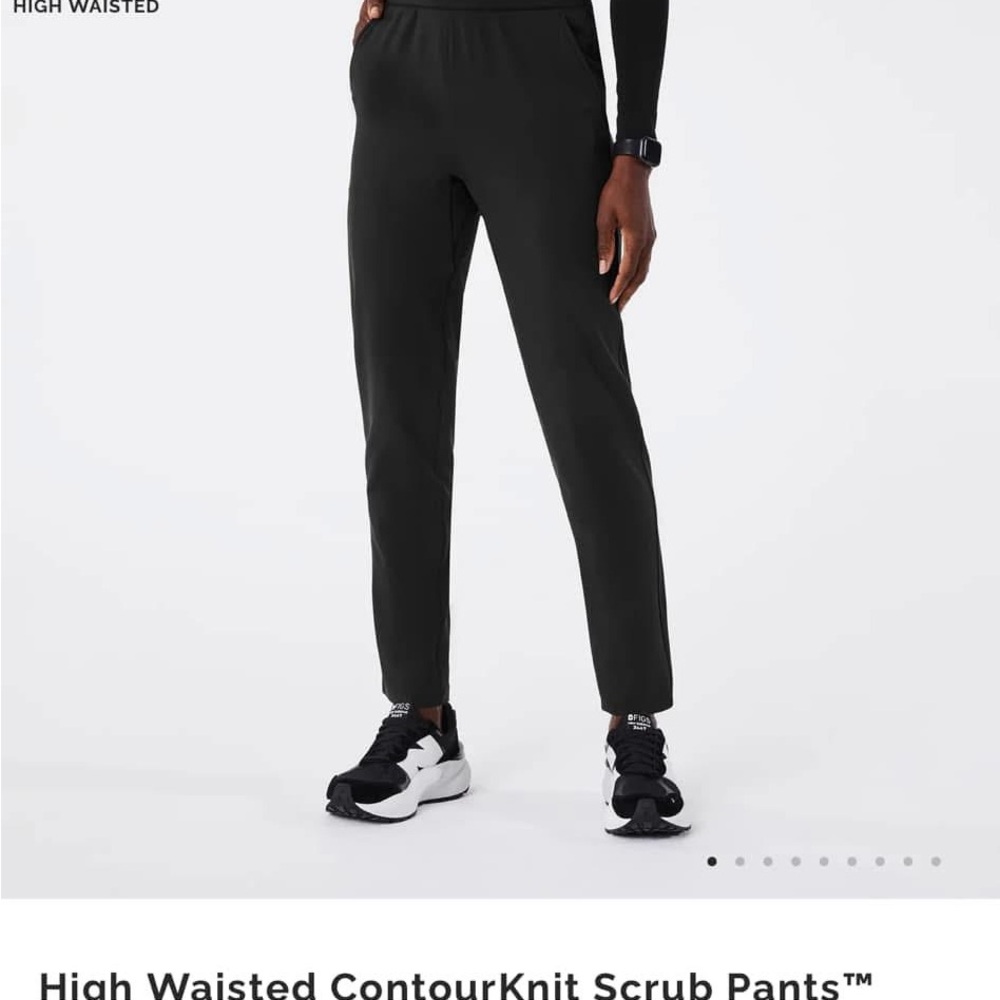 High Waisted Black Womens Scrub Pants